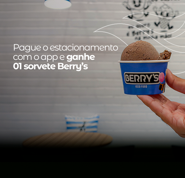 Pague o Estacionamento com o App RioMar e ganhe 1 sorvete da Berry's